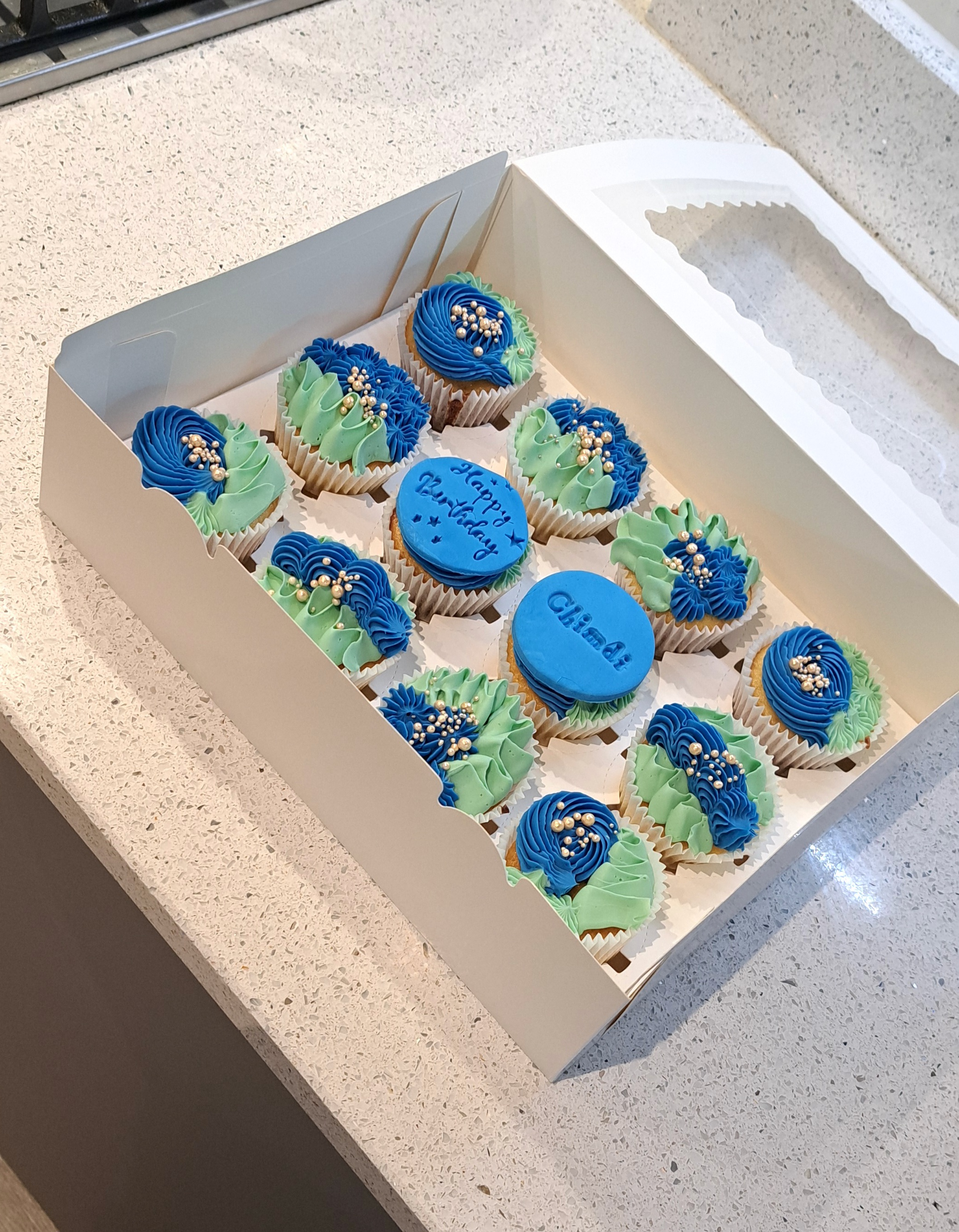 Blue & Green Cupcakes