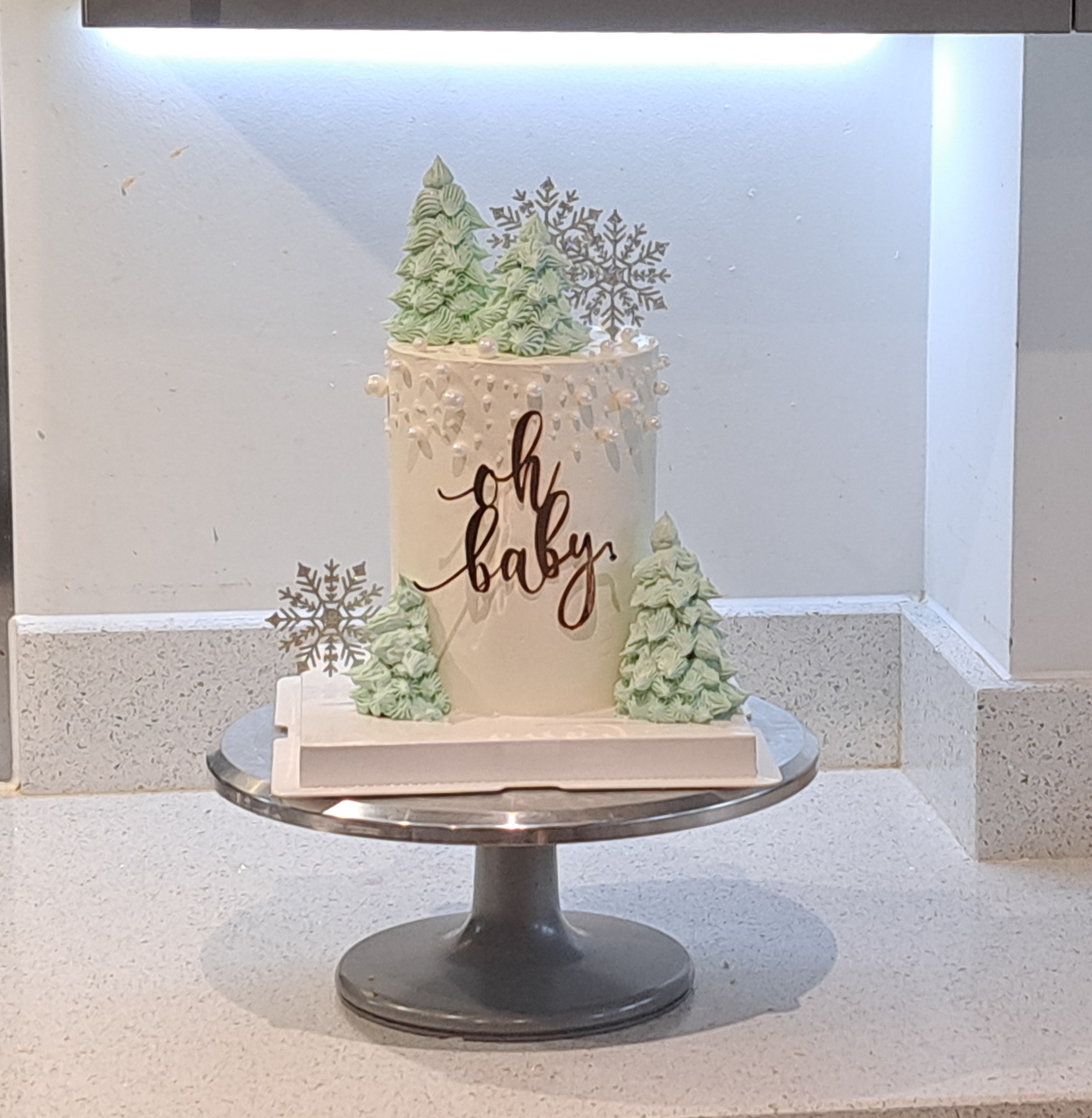 Winter Baby Shower Cake